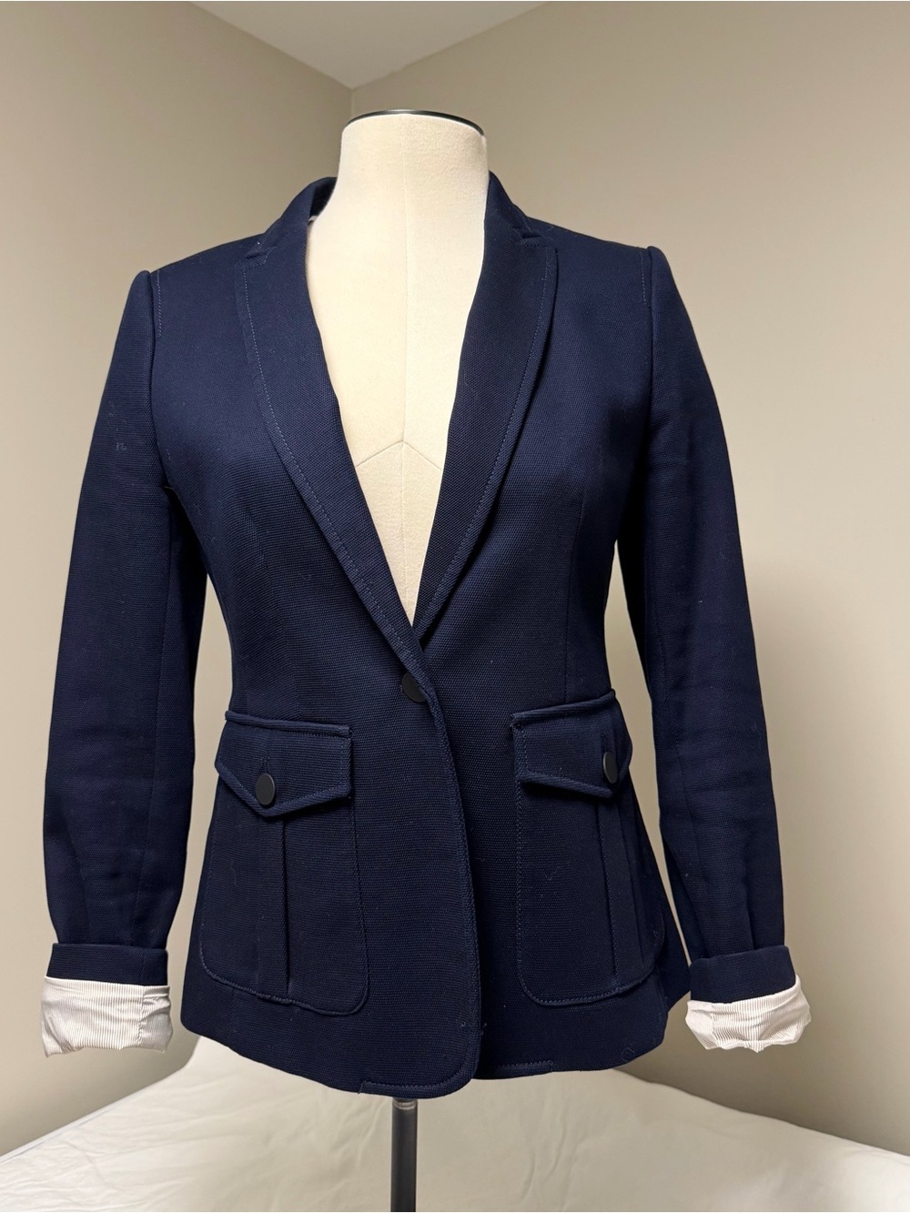 Banana Republic Navy Single-Button Tailored Blazer